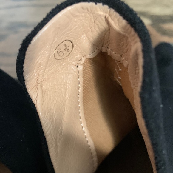 Black Suede Block Heel Ankle Boots - Picture 4 of 8